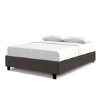 Estructura de cama tapizada con plataforma y 4 patas – Gris/Marfil/Piedra, Queen/King/Cal King, Para 2