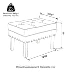 Black / Coffee, Mid-Century Style, 1-Person Faux Leather Tufted Ottoman