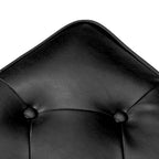 Black / Coffee, Mid-Century Style, 1-Person Faux Leather Tufted Ottoman