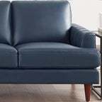 Sofá de Piel Top-Grain, Estilo con Costura Envolvente, 3 Plazas – Marrón Coñac / Azul Marino / Marrón Granito / Gris Concord / Blanco Hielo