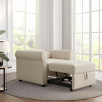 Sofá cama individual convertible 3 en 1, beige/azul oscuro/verde azulado