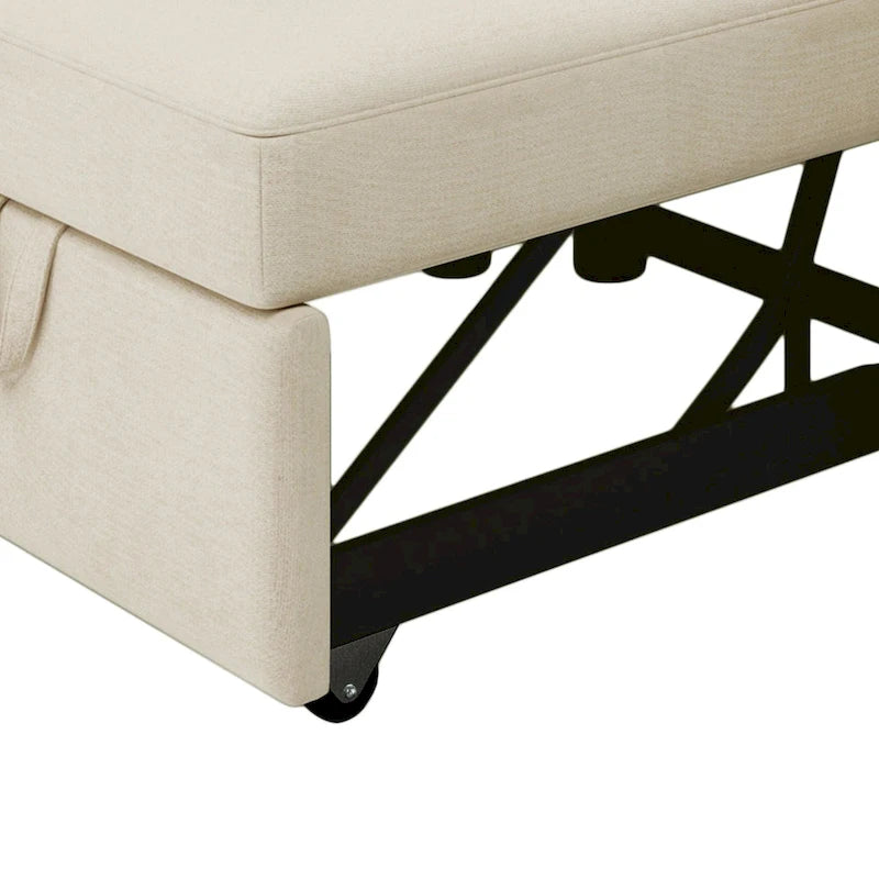 Sofá cama individual convertible 3 en 1, beige/azul oscuro/verde azulado