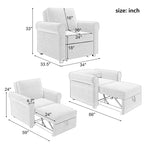 Sofá cama individual convertible 3 en 1, beige/azul oscuro/verde azulado