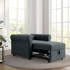 Sofá cama individual convertible 3 en 1, beige/azul oscuro/verde azulado
