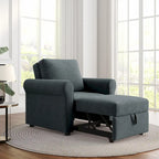 Sofá cama individual convertible 3 en 1, beige/azul oscuro/verde azulado