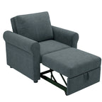 Sofá cama individual convertible 3 en 1, beige/azul oscuro/verde azulado