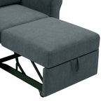 Sofá cama individual convertible 3 en 1, beige/azul oscuro/verde azulado