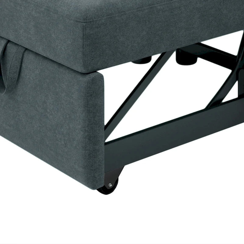Sofá cama individual convertible 3 en 1, beige/azul oscuro/verde azulado