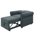 Sofá cama individual convertible 3 en 1, beige/azul oscuro/verde azulado