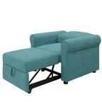 Sofá cama individual convertible 3 en 1, beige/azul oscuro/verde azulado