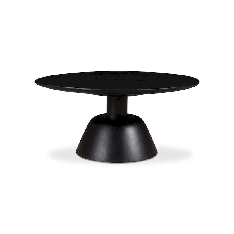 Black & Natural, Modern Round Pedestal Coffee Table