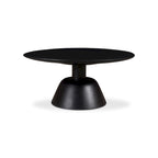 Black & Natural, Modern Round Pedestal Coffee Table