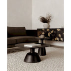 Black & Natural, Modern Round Pedestal Coffee Table
