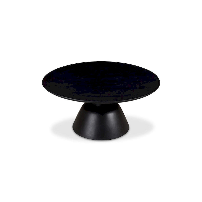 Black & Natural, Modern Round Pedestal Coffee Table