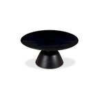 Black & Natural, Modern Round Pedestal Coffee Table