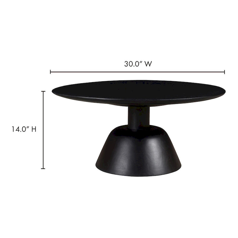 Black & Natural, Modern Round Pedestal Coffee Table