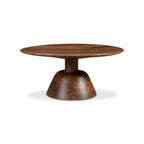 Black & Natural, Modern Round Pedestal Coffee Table