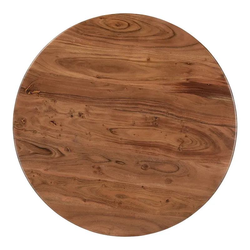 Black & Natural, Modern Round Pedestal Coffee Table