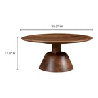 Black & Natural, Modern Round Pedestal Coffee Table