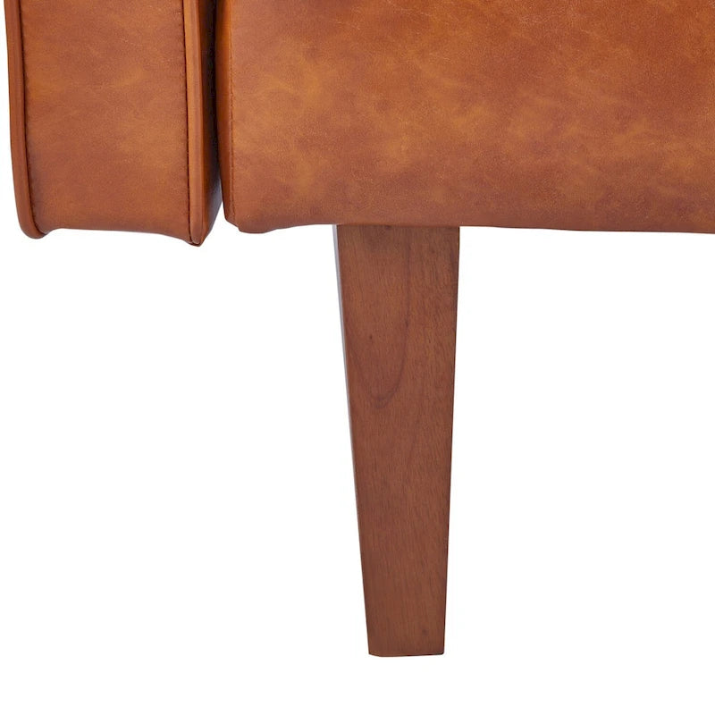 Futón sofá convertible de piel sintética y tela beige/multicolor, cama de dos plazas con respaldo dividido